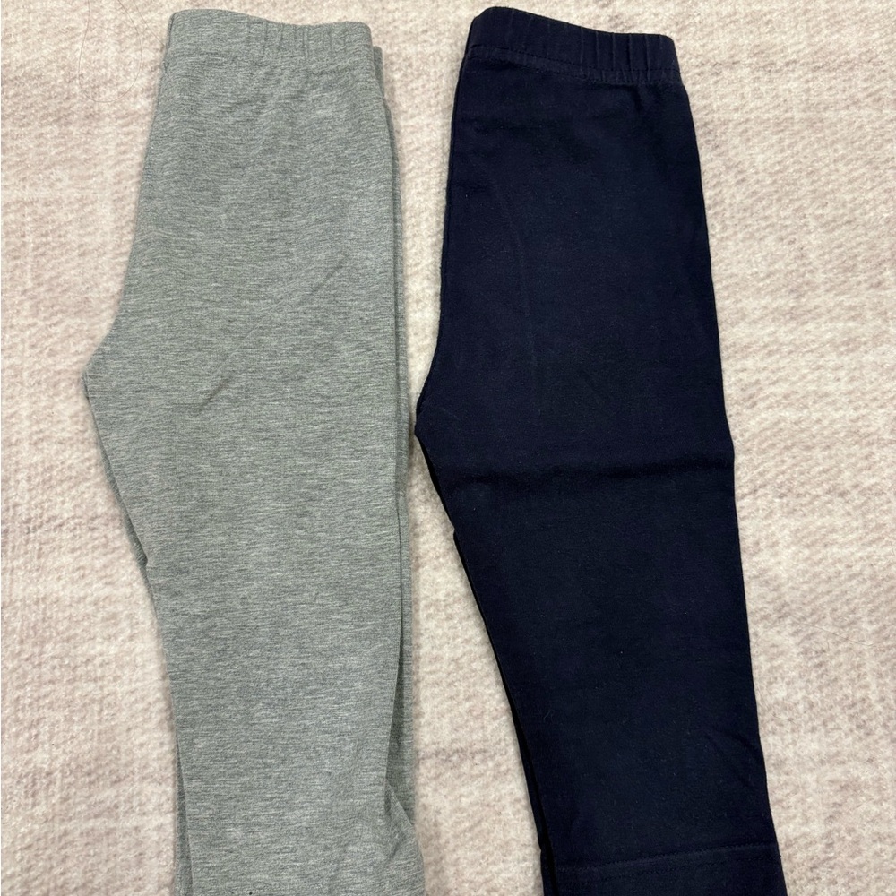 Hanna Andersson Gray and Black Kids Capri Leggings